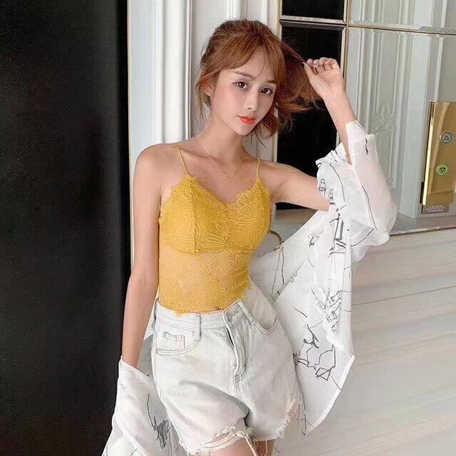 Áo lót bra ren lá dáng lửng đệm bàn tay nâng ngực