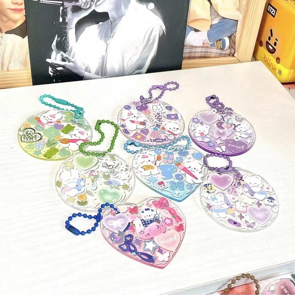 Móc Khóa Acrylic Trong Suốt Sáng Tạo Cho Học Sinh /diy Gradient móc khoá acrylic