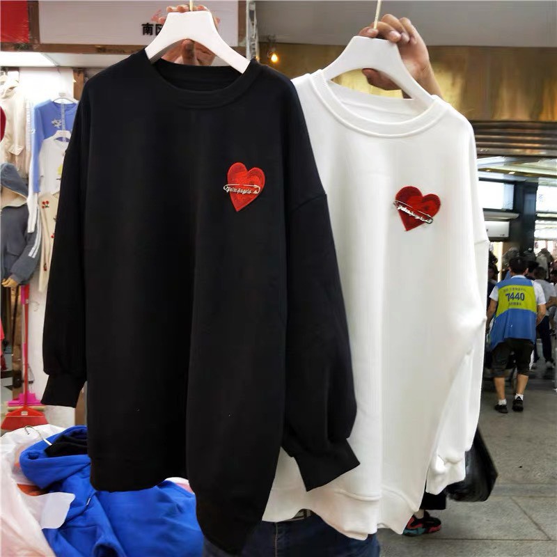 Áo nỉ nữ kim băng hình tim đáp nổi 3 màu