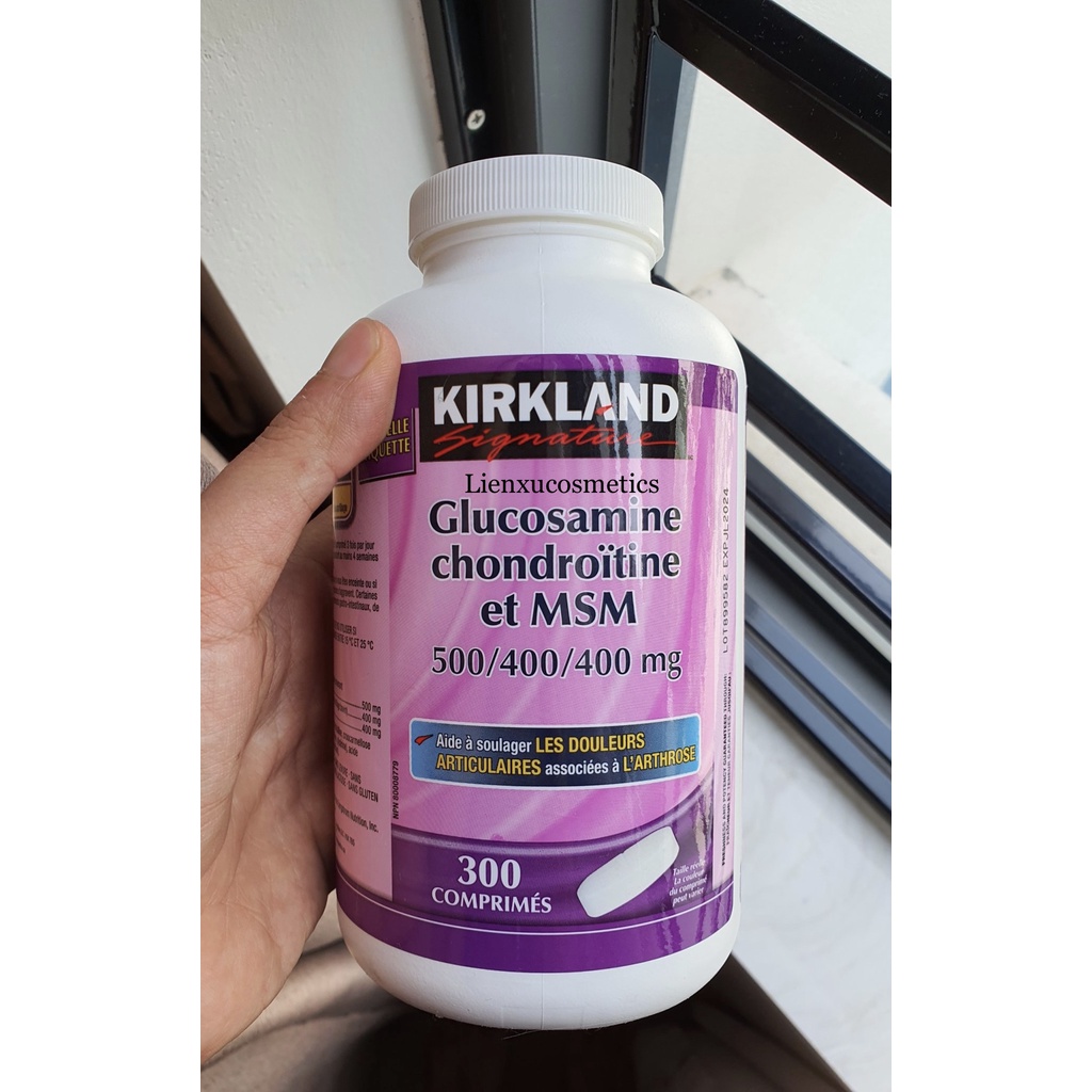 Viên uống Kirkland Glucosamine chondroitin MSM 500/400/400mg; 300 viên; hsd T1/2025