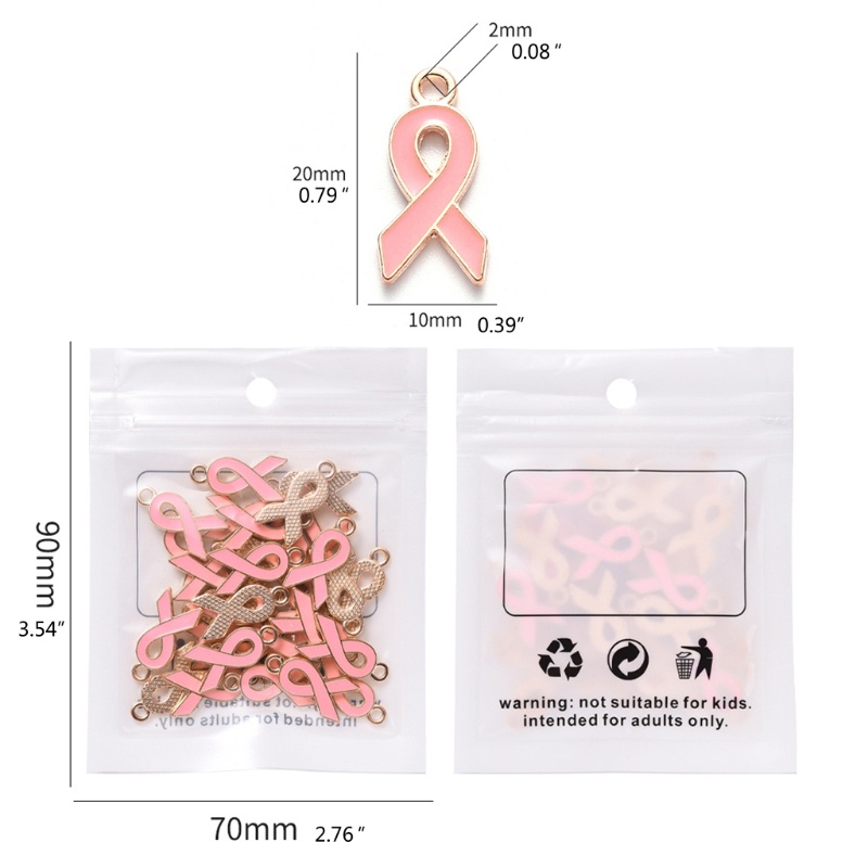 Hạt Charm Ruy Băng Màu Hồng Dùng Làm Trang Sức DIY