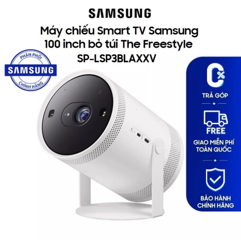 Máy chiếu Samsung Smart TV 100 inch bỏ túi The FreeStyle SPLSP3BLAXXV Hàng Chính Hãng