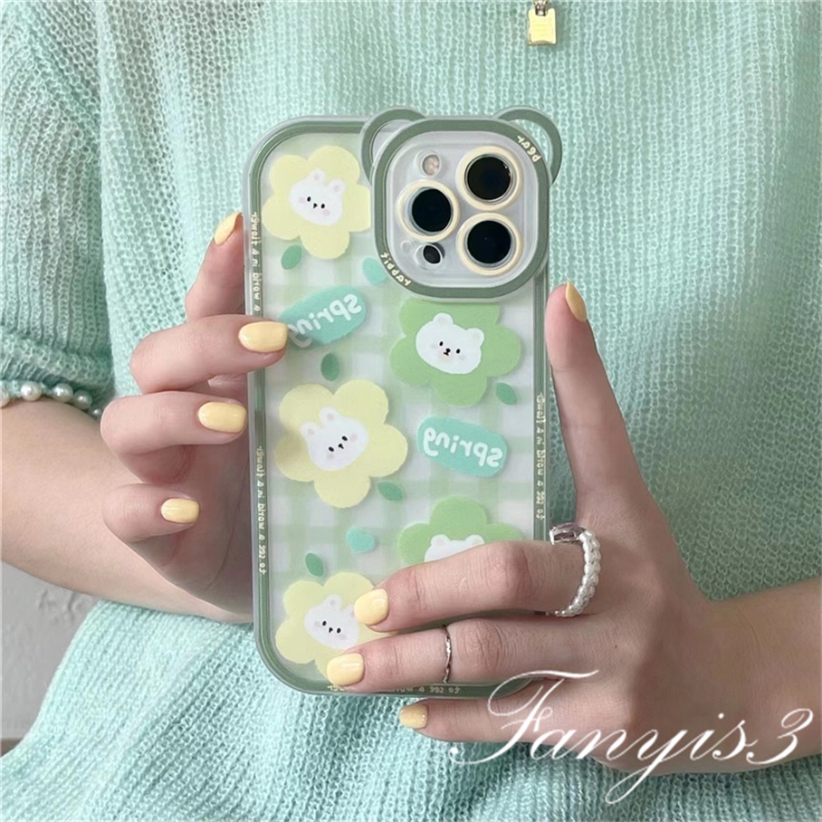 Ốp Điện Thoại Mềm Trong Suốt Họa Tiết Gấu Trắng Cho iPhone 14 13 12 11 Pro Max X XR Xs Max 8 7 6 6s Plus SE 2020