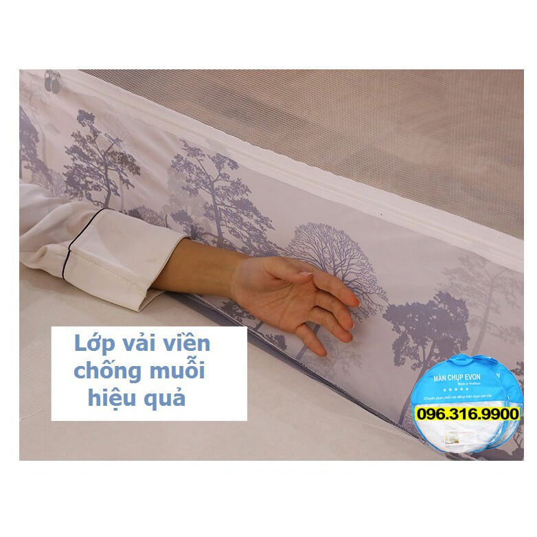 Màn Chụp Tự Bung Đỉnh Vuông Việt Nam ( Có viền chống muỗi)