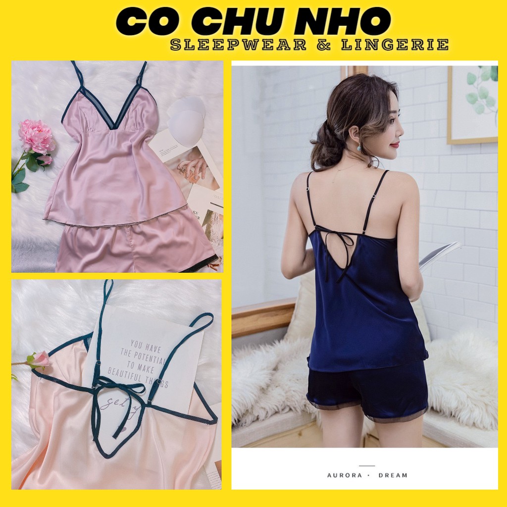 Q11.HCM  [LL 532] - Đồ bộ ngủ Nữ satin lụa phối ren sexy -đồ bộ lụa satin cao cấp - cô chủ nhỏ chuyên sỉ