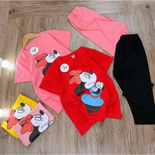 Bộ cotton mickey cho bé gái