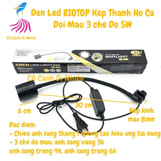Đèn led thủy sinh BIOTOP đổi màu 3 chế độ đèn rọi kẹp thành hồ cá SD-300 5W 7W 10W