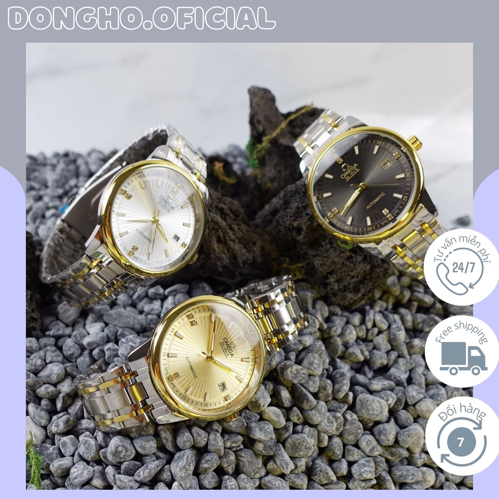 Đông Hồ Nam O.ME.GA Máy Cơ Automaic Đồng Hồ Cơ Có Lịch Ngày Mặt tròn 40mm Bảo Hành 24 Tháng - Mã Ome01