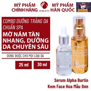 Kem hoa mẫu đơn tặng serum alpha burtin 5 day 8x beauty đánh bay nám tàn nhang dưỡng da trắng sáng tự nhiên