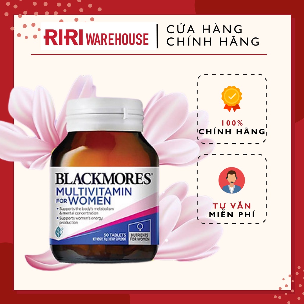 Vitamin tổng hợp dành cho nữ- Blackmores Multivitamin For Women 50v (Date2.2023)