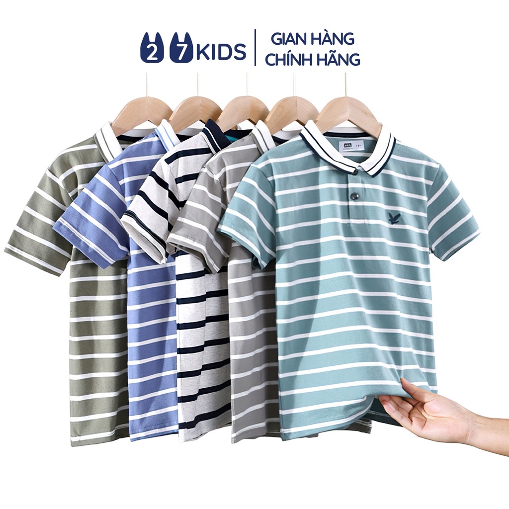 Áo Polo bé trai ngắn tay 27Kids AKL Aowkulae áo thun sơ mi cộc nam cho trẻ từ 4-14 tuổi BSPO2