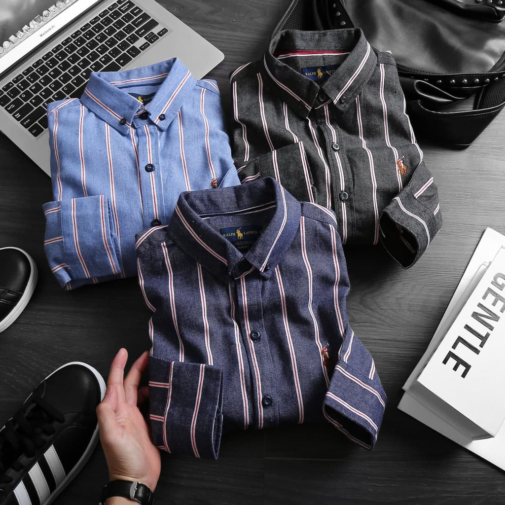 Áo Sơ Mi Tay Dài Ralph Lauren Sơ Vin vnxk Sơmi Xuất Xịn 3 Màu SMRL2