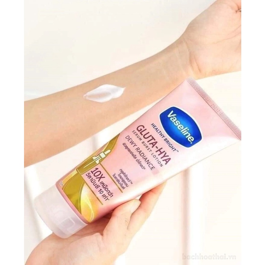 .  Sữa Dưỡng Thể Vaseline Healthy Bright Gluta HYA Serum 10X, Kem dưỡng thể Thái Lan 330ml
