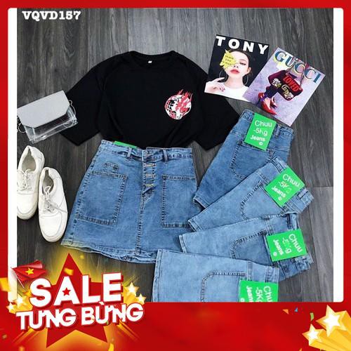 Quần váy jean bigsize 60-90kg | Đầm váy cho người mập béo | thời trang | quần áo | công sở | oversize -Hàng nhập khẩu