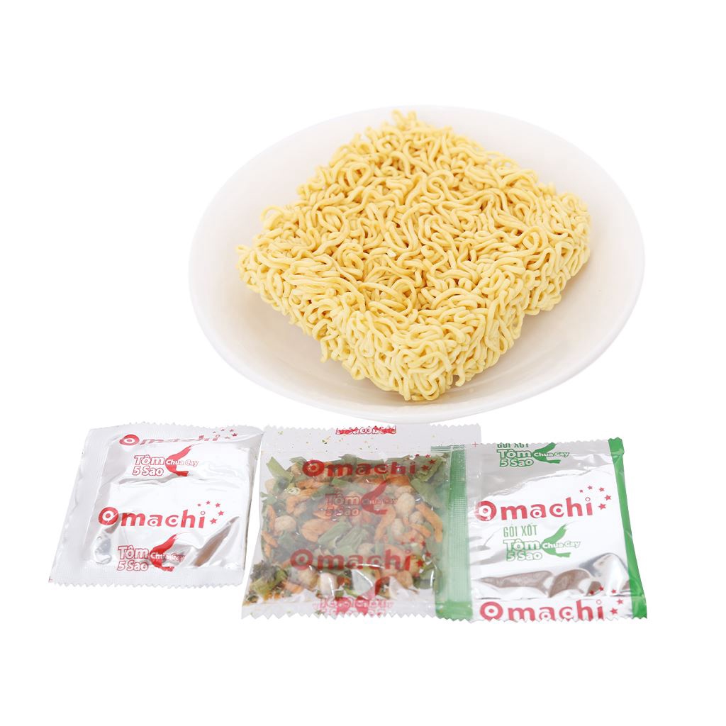 5 gói Mì Tôm Omachi Xốt Bò Hầm - Sườn Hầm 80g