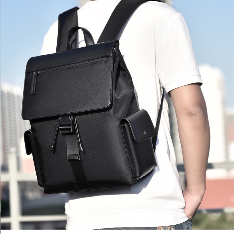 Balo thời trang unisex, balo da nam siêu bền, cặp sách đi học Kanibu nhiều ngăn đựng