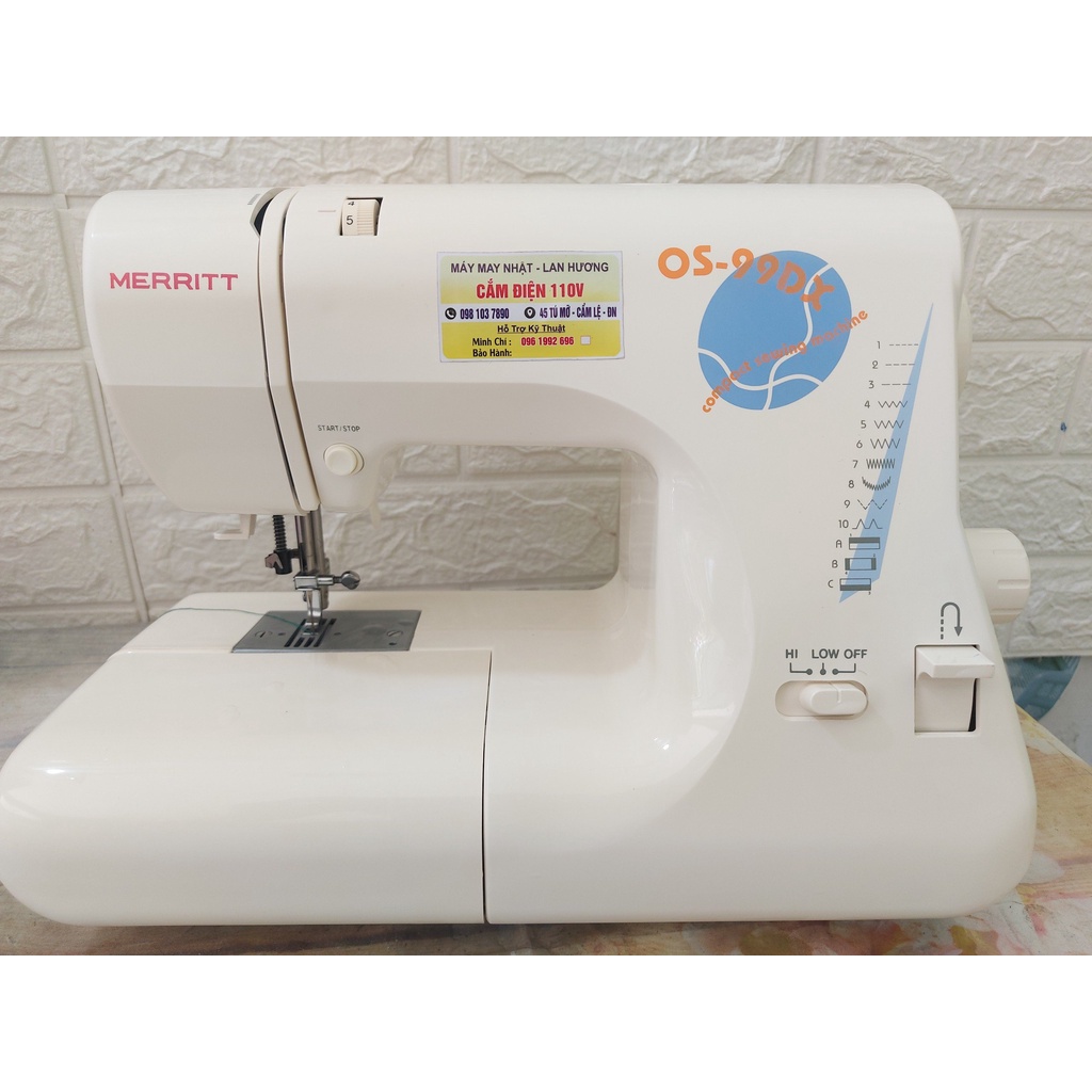 Máy May Gia Đình Nhật Bản Singer Merit Libero KN- may cơ bản- cam kết không kén vải- Kích thước 30x15x20 - màu trắng