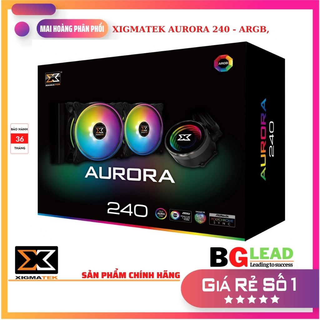 Tản nhiệt nước XIGMATEK AURORA 240 (EN42807) - ARGB, ALL IN ONE WATERCOOLING