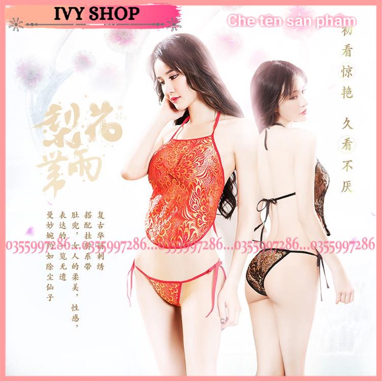 Yếm ngủ ren họa tiết sang chảnh , chụp ảnh indoor siêu sexy - Y800