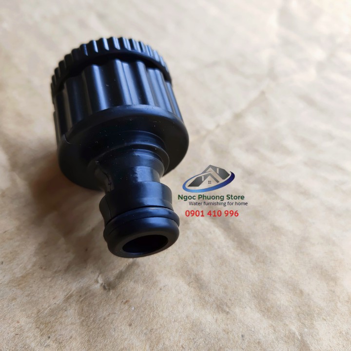 Cút nối nhanh dương W3084 AQUAMATE ĐÀI LOAN, đầu còn lại nối vòi nước ren ngoài 21mm hoặc 27mm