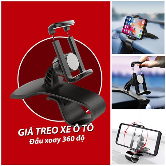 Giá Đỡ Điện Thoại Trên Taplo Ô Tô / Xe Hơi Xoay 360 Độ Cao Cấp