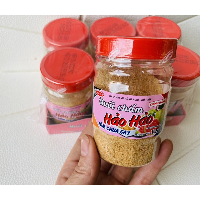 Muối Hảo Hảo chua cay chính hãng Acecook hũ 120g, muối mì Hảo Hảo chấm hoa quả cực ngon