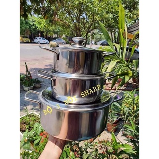 BỘ NỒI INOX SHARP 3 CÁI SỊN SÒ.