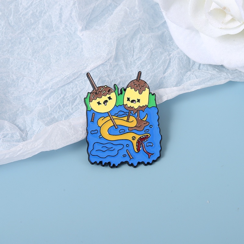 Ghim Cài Áo Kim Loại Hình Rắn Hoạt Hình Cá Tính