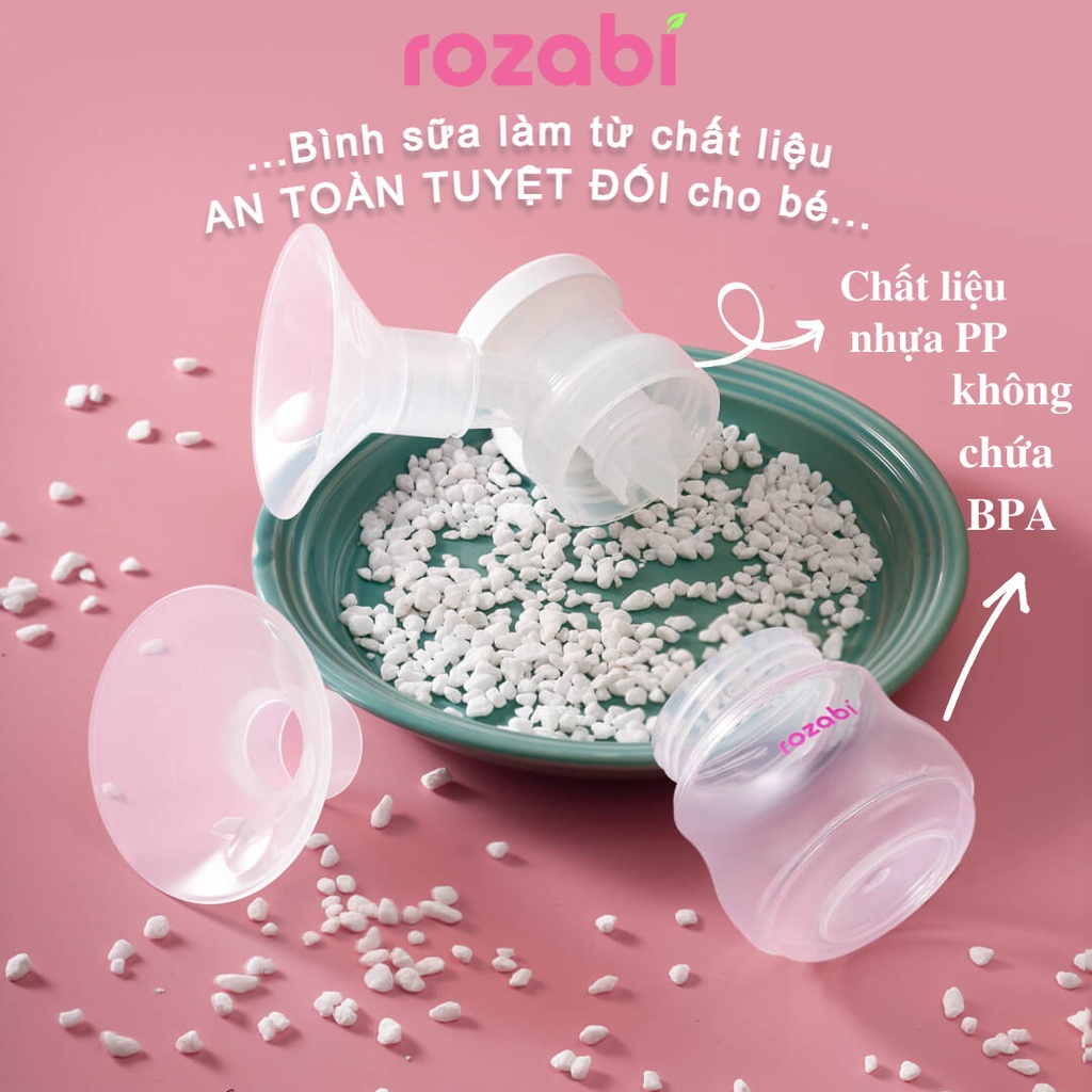 Máy hút sữa điện đôi Rozabi Basic Plus 9 cấp độ hút và massage, bảo hành chính hãng 12 tháng, gói quà tặng 250K