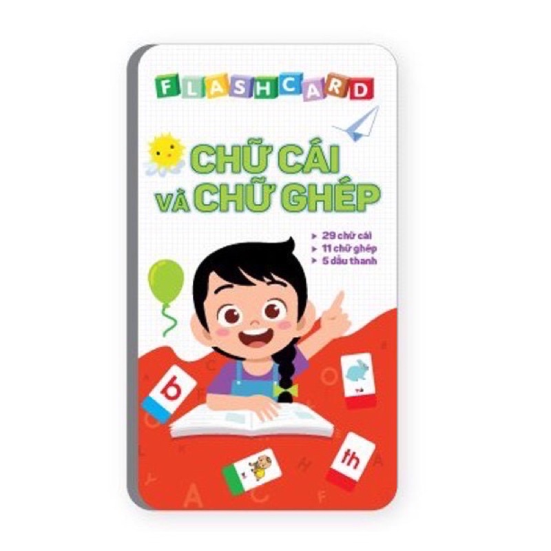 Bộ thẻ Flashcard dạy bé Chữ cái và Ghép chữ cho bé từ 4-6 tuổi
