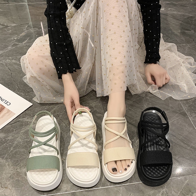 Hàng Mới Về Mới Giày Sandal Đế Dày Phong Cách Roman Mới Cho Nữ