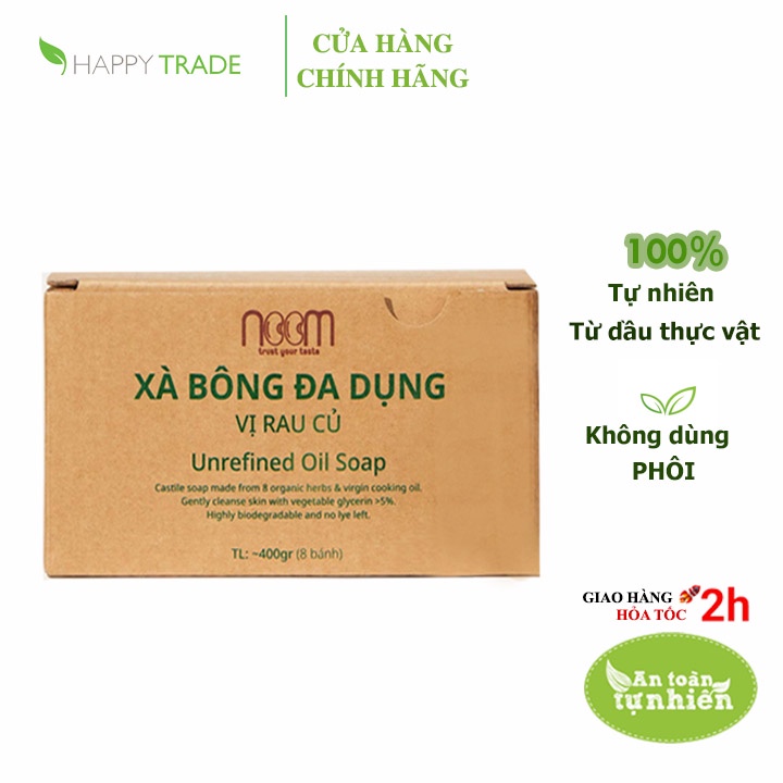 Xà phòng cục đa dụng từ rau củ tự nhiên Noom hộp 400g