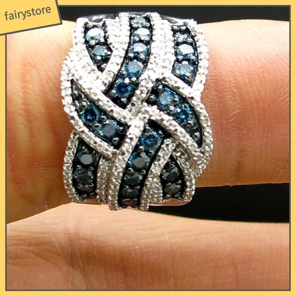 Nhẫn đính đá sapphire giả thời trang cho nữ