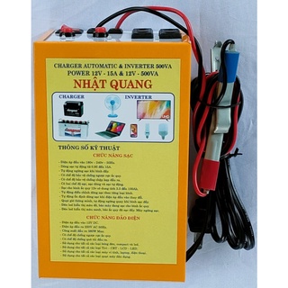 Máy sạc bình ắc quy 12v tự động và đảo điện 12vdc ra 220v ac
