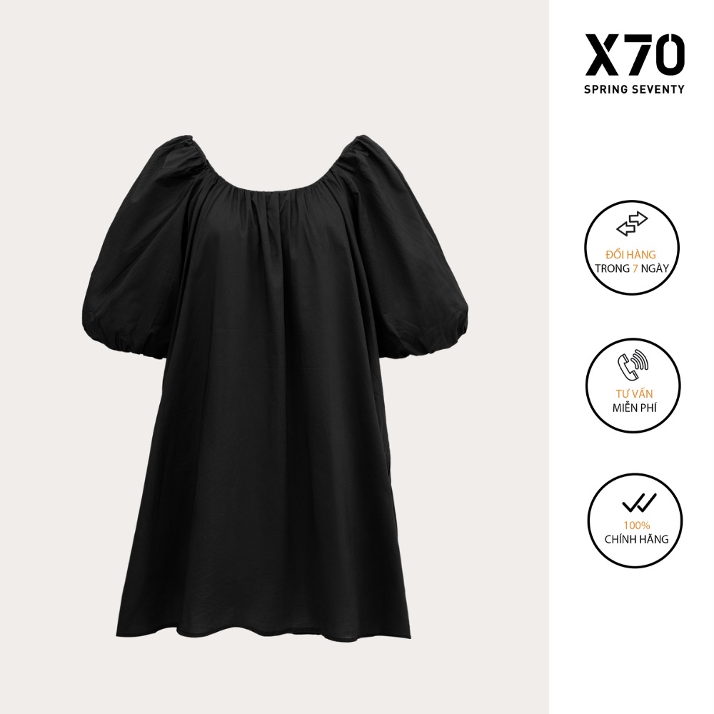 Đầm Nữ Trơn Babydoll Phom Rộng Thiết Kế Tay Phồng Thời Trang X70 - 00800004