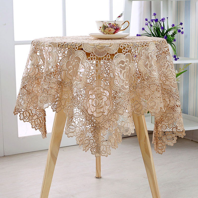 Khăn Trải Bàn Vải Ren Hoa Phong Cách Vintage Trang Trí Nội Thất