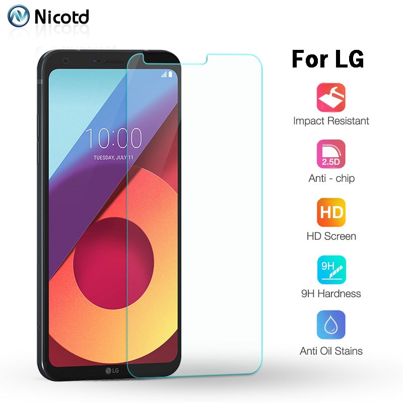 Kính cường lực cứng 9H chống nổ bảo vệ cho LG G8s ThinQ V20 G6 Q6 K4 V10 X POWER 2 3 V40 V30 G7 K10 K8