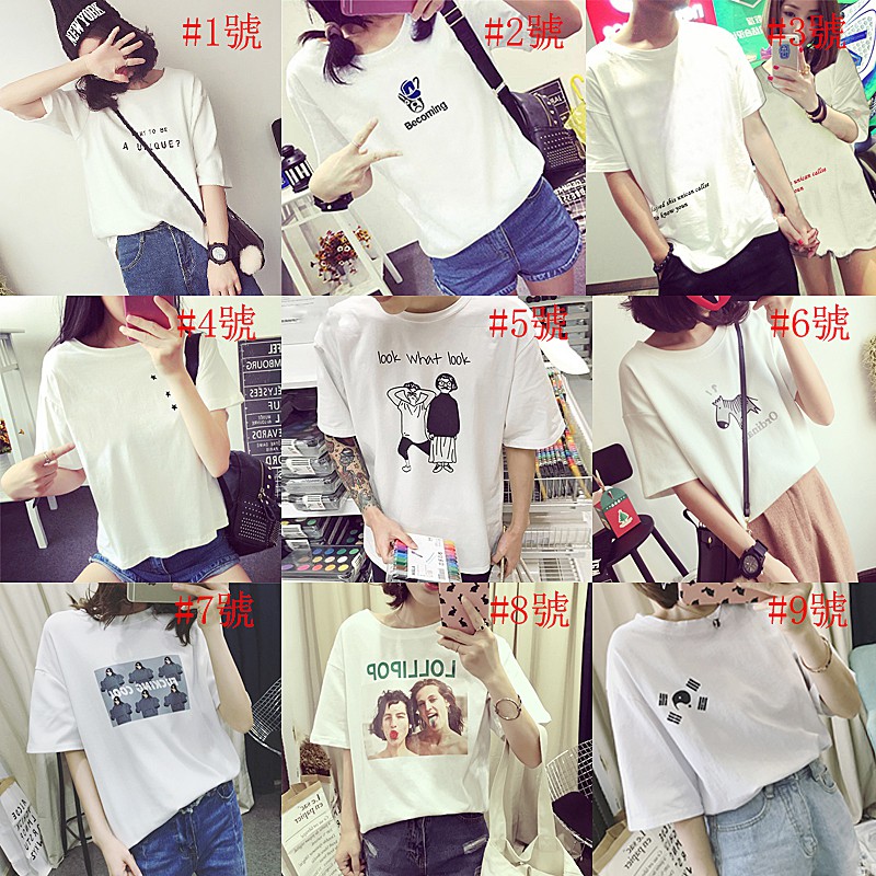 Áo Thun Cotton Tay Ngắn Cổ Tròn In Chữ Trẻ Trung Hợp Thời Trang Cho Bạn Gái