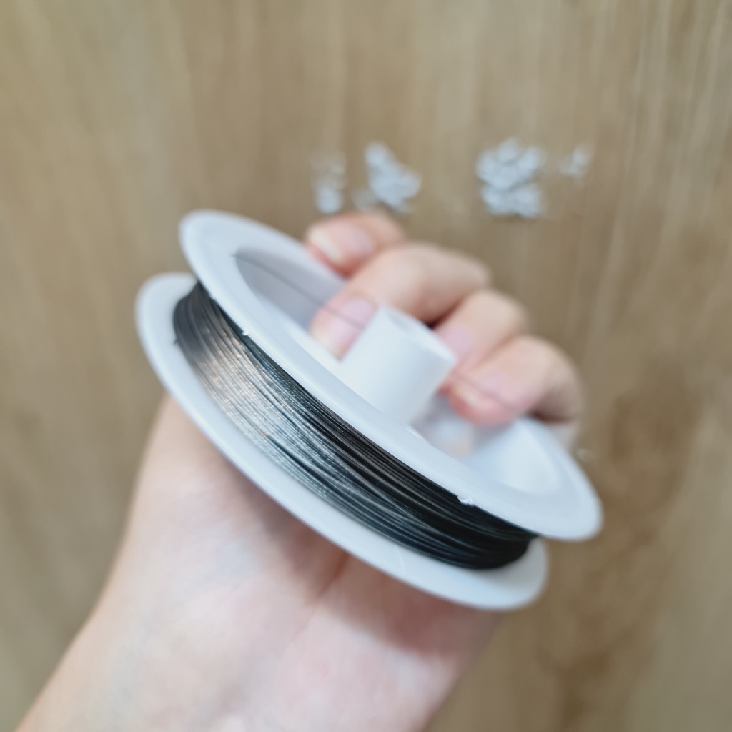 Cuộn Dây Kẽm Làm Mồi Để Xỏ Chuỗi 0,35mm dài khoảng 50 mét
