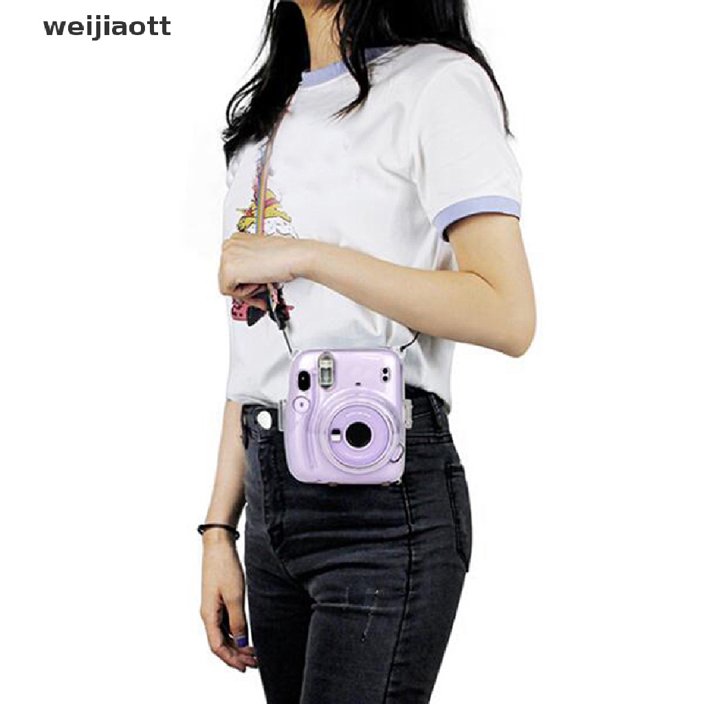 weijiaott For Instax Mini 11 Camera Bag Portable Transparent Camera Bag Case With Strap WT