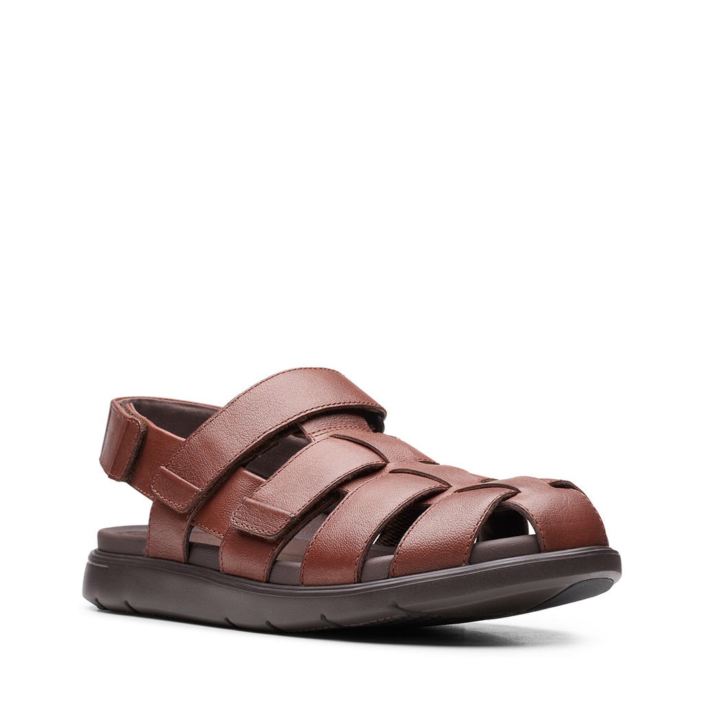 Dép xăng đan Da Nam CLARKS UnWilmore Ray màu Mahogany