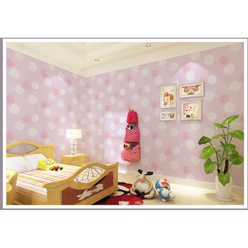 Decal giấy dán tường hoa chùm hồng