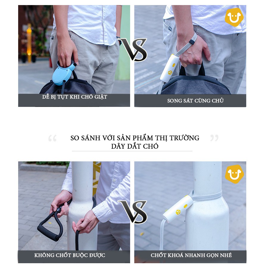 (Full box) Dây dắt chó đi dạo LIUTA chốt khoá tự động đeo tay chất liệu dây dù bện cao cấp sức kéo 100kg