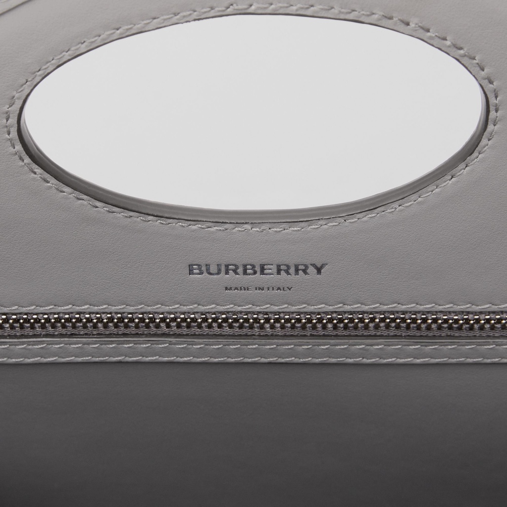 BURBERRY Mini Knitted Check and Leather Pocket Bag