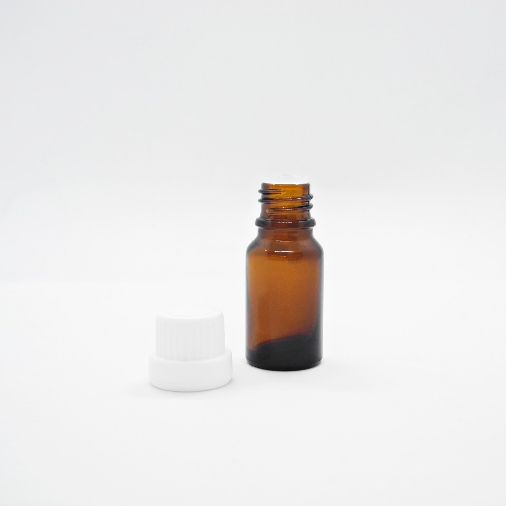 CHai lọ đựng tinh dầu 10ml nâu, nắp vặn đen/trắng nhỏ giọt