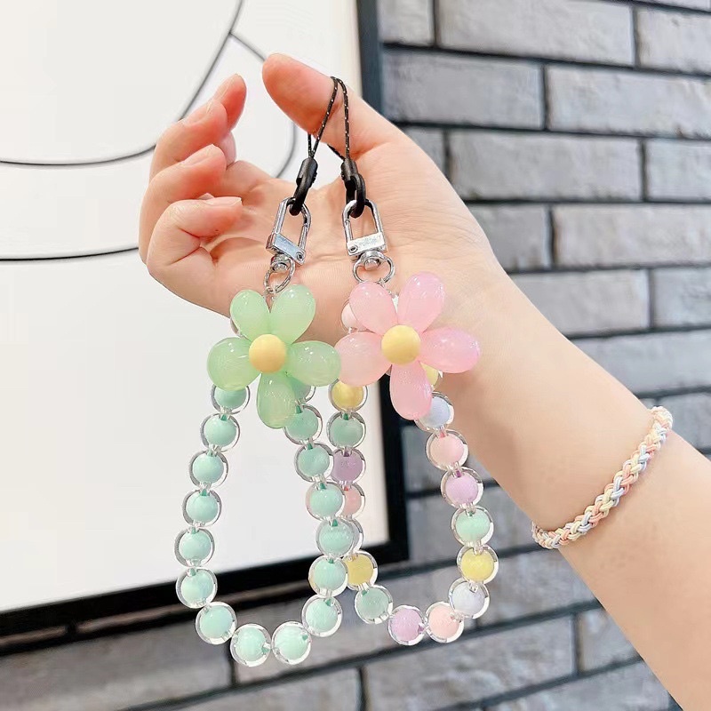 Dây treo trang trí điện thoại nhiều màu sắc xinh xắn hạt