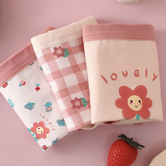 Quần Chip Đùi Bé Gái Set 3 chiếc Bu baby Vải Bamboo Mềm Mịn
