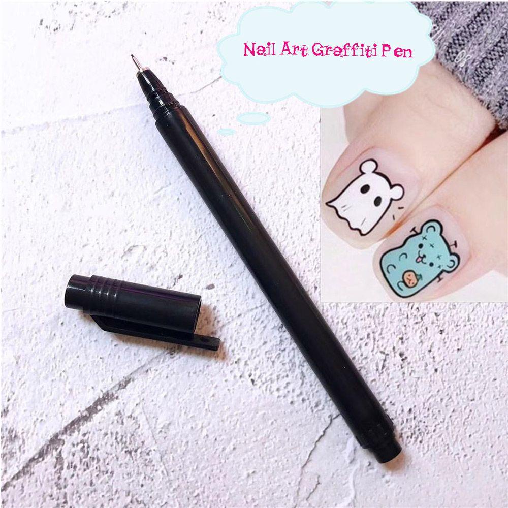 Bút Vẽ Móng Nghệ Thuật Màu Đen Graffiti Nghệ Thuật DIY