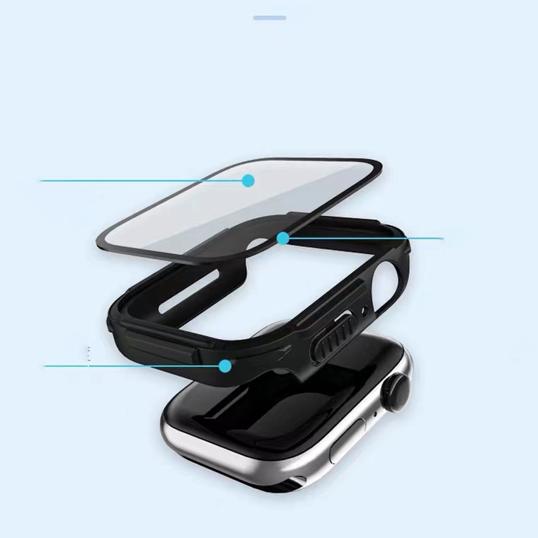 Ốp Bảo Vệ Màn Hình Đồng Hồ Bằng Hợp Kim Nhôm Cho Apple Watch Series 7 6 SE 5 4 3