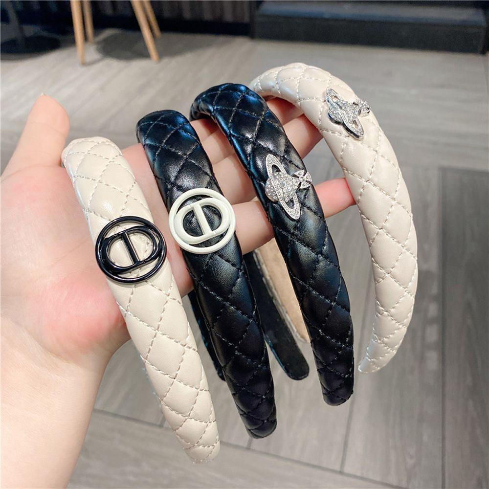 Băng Đô Cài Tóc Chất Liệu Da PU Chống Trượt WMES15H Cho Nữ|Băng Đô Cài Tóc Phong Cách Retro